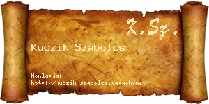 Kuczik Szabolcs névjegykártya