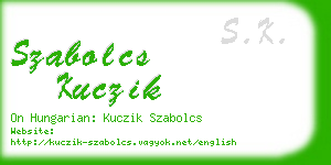 szabolcs kuczik business card